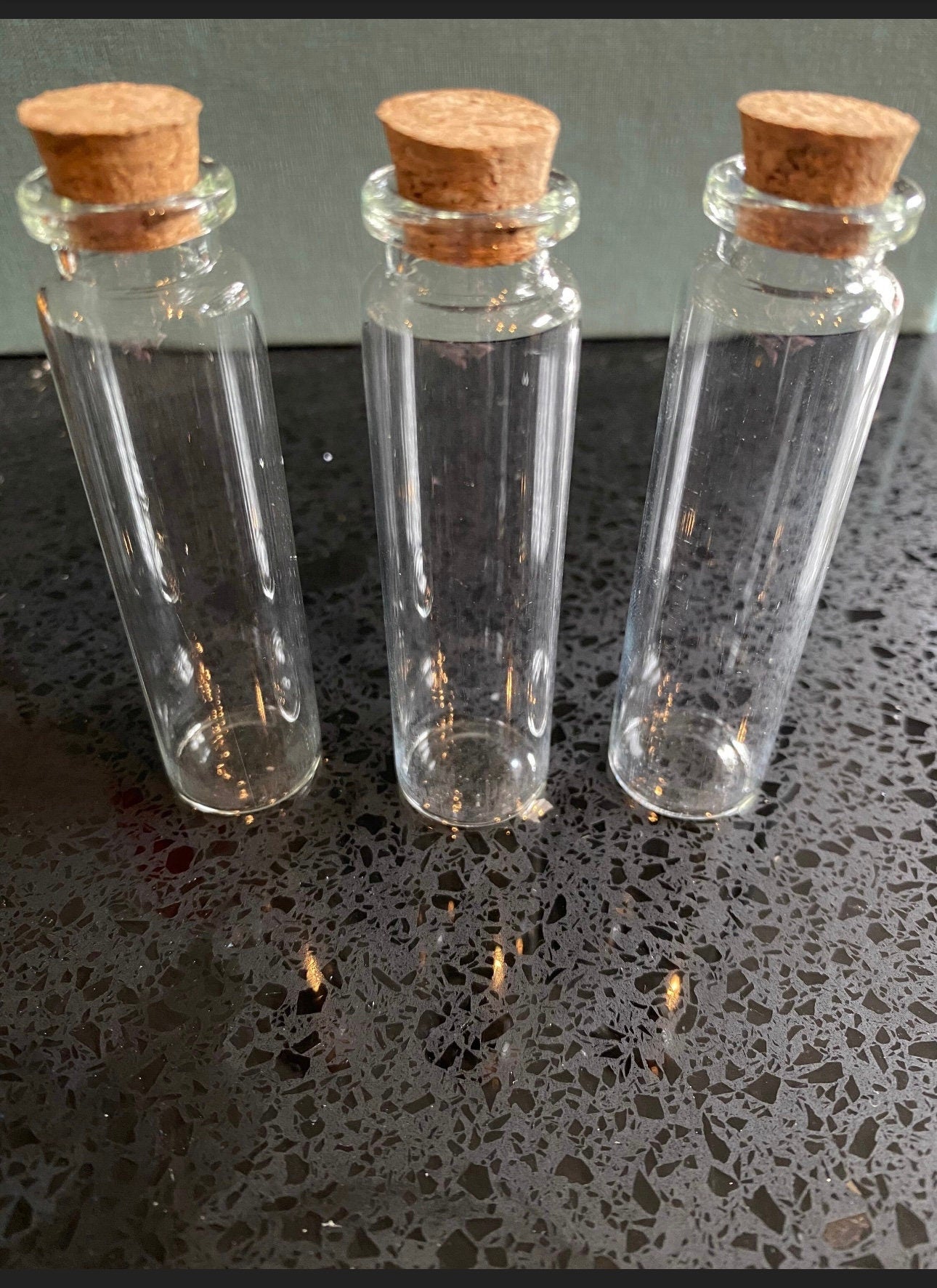 20 ml glass bottles with a cork stopper