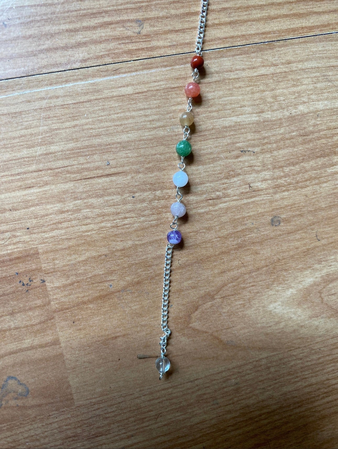 Amethyst Pendulum with chakra gemstones divination