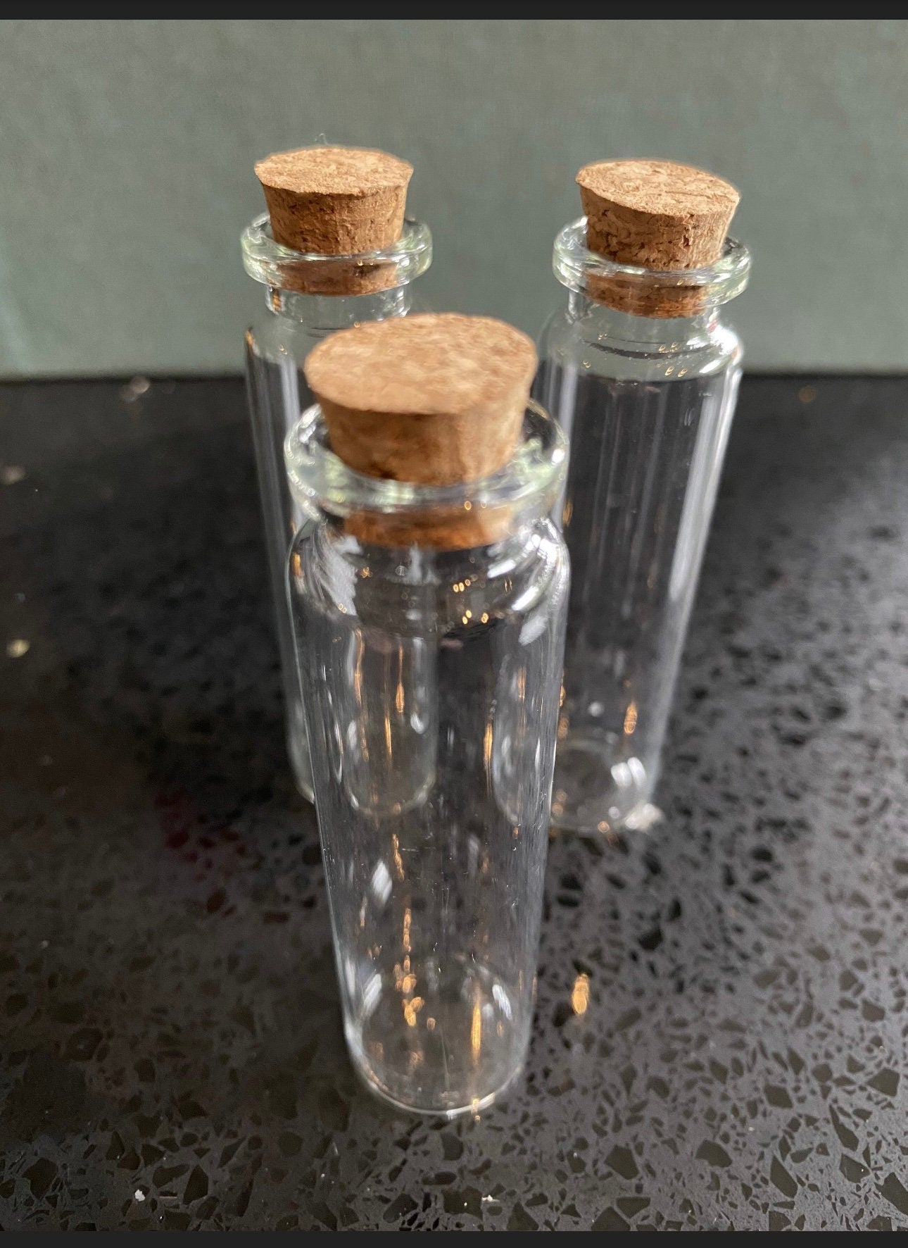 20 ml glass bottles with a cork stopper