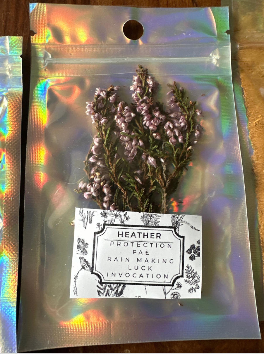 Witches dried herb kit in heat sealed foil bags