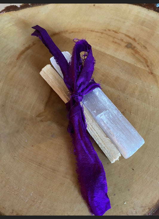 Selenite Wand and Palo Santo
