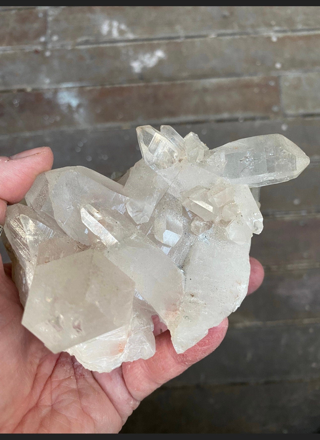 Pink Himalayan Quartz Cluster with Green Chlorite
