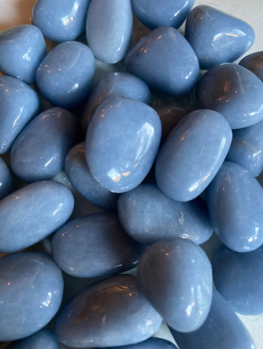 Tumbled Angelite Crystals angel stone spiritual awareness third eye crown chakra psychic skills
